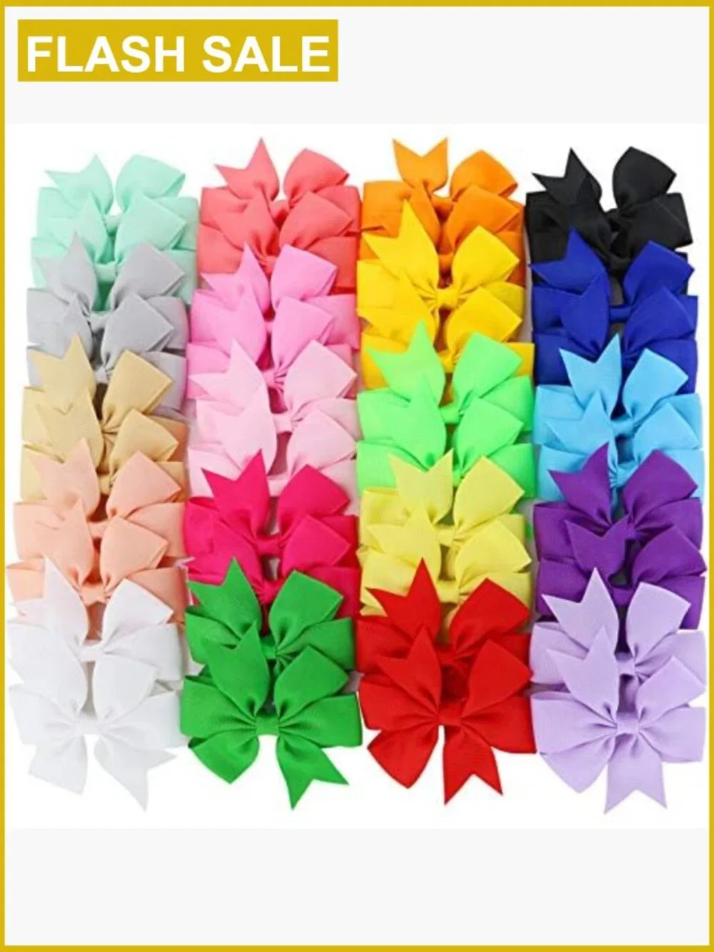 40 Grosgrain Ribbon Pinwheel Hair Bows Alligator Clips for Girls